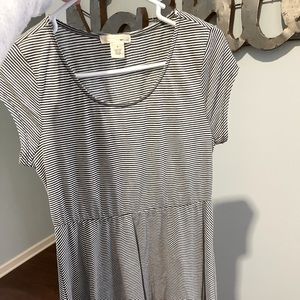 Wet Seal Navy Blue/White Babydoll Dress